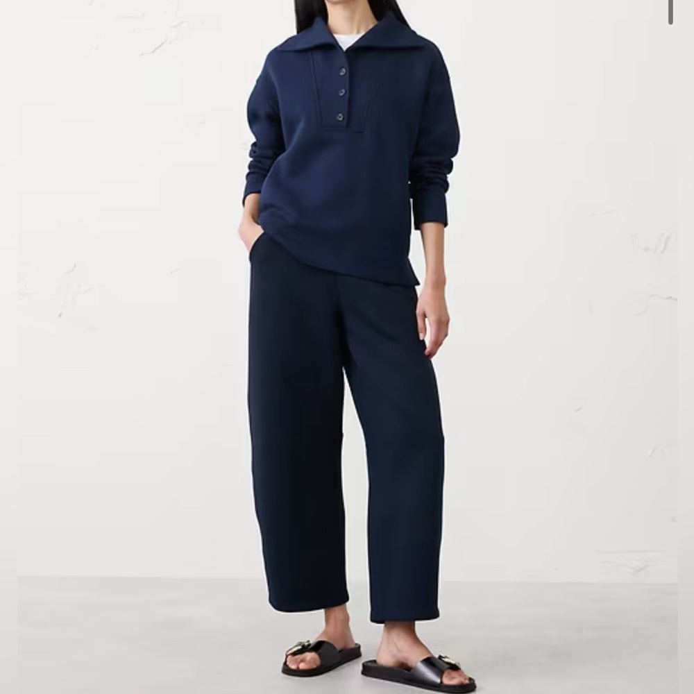 BR FACTORY KNIT SLIM BARREL HIGH-RISE PANT